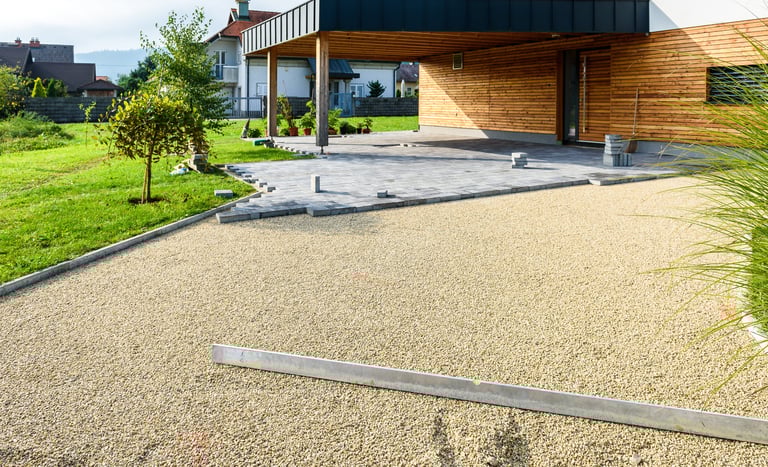 Modern resin patio installation