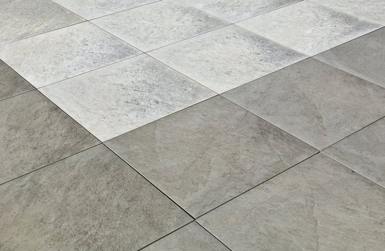 Natural stone effect porcelain